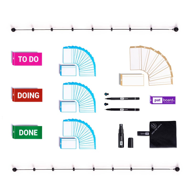 PATboard Scrum Board and Kanban Board - Basic Toolset Magnetic â€“ Agile Magnetic Cards and Kanban & Scrum Tools â€“ Reusable Magnets Scrum Board kit - for Office whiteboards and Metal Surfaces - Image 2
